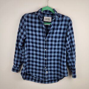 Grayson The Hero Blue Plaid Oversized Button Up Shirt Blouse sz 01/XS